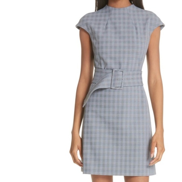 Theory McClair Plaid Mod Belted Sheath Dress - Picture 2 of 6